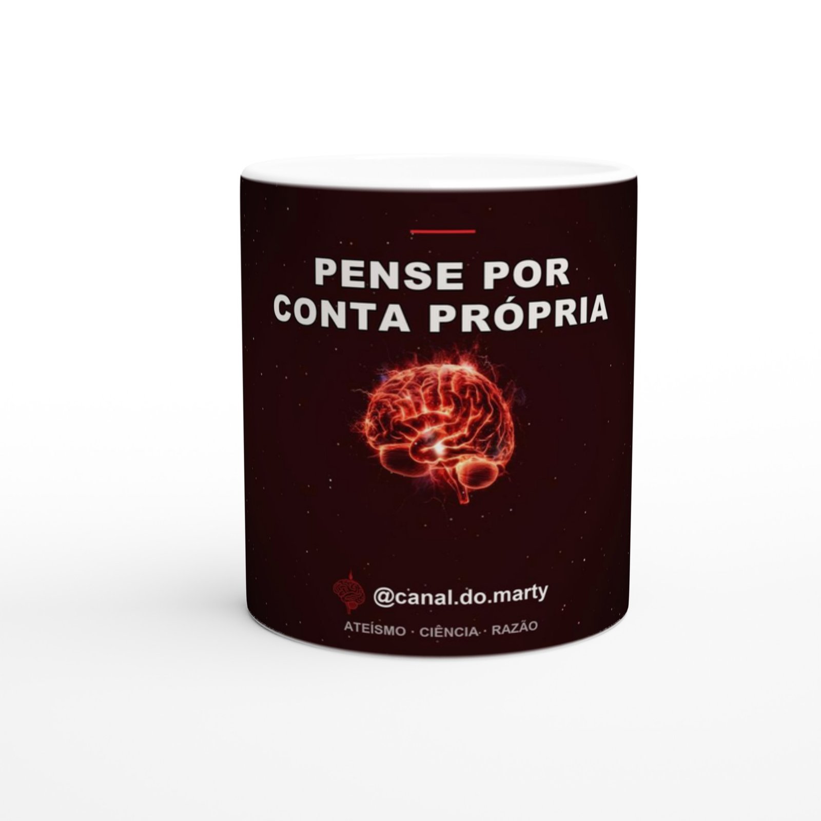 Caneca "Pense Por Conta Própria" — Cérebro | Ateísmo, Ciência & Razão